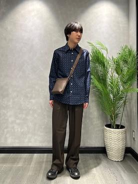 「TAKEO KIKUCHI（タケオキクチ）の【BOWLER HAT LABEL】小紋ペイズリープリント 長袖シャツ（シャツ/ブラウス、ブルー系）」を使った、ruin3さん（メンズ）の春コーディネート