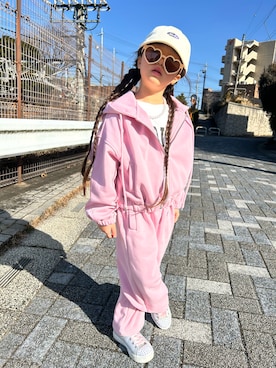 「NEWERA（ニューエラ）のアイテム」を使った、Ukidsさん（キッズ・110cm）の冬コーディネート