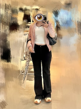 「アイテム（長傘）」を使った、もかさん（レディース・159cm）の秋コーディネート