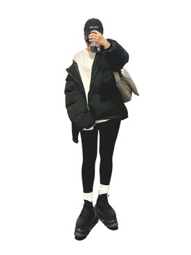 「新星WEARISTAにエントリー」｜「アイテム（キャップ）」を使った、もかさん（レディース・158cm）の冬コーディネート