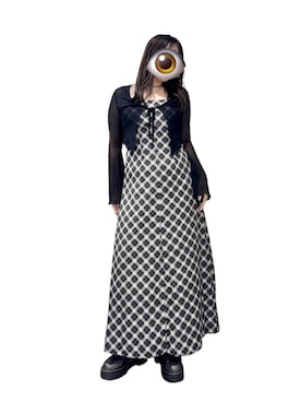 「ノーブランド品のアイテム（ワンピース、ブラック系）」を使った、もかさん（レディース・159cm）の春コーディネート