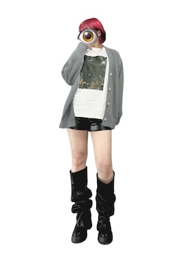 「モヘアカーディガン」｜もかさん（レディース・158cm）の秋コーディネート