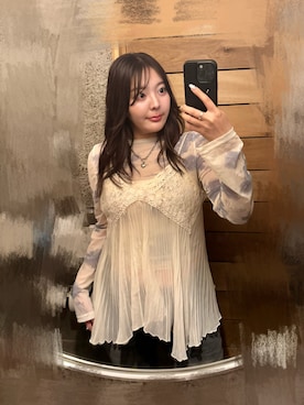 「古着のアイテム（キャミソール、ホワイト系）」を使った、もかさん（レディース・159cm）の春コーディネート