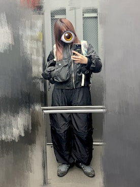 「アイテム（カーゴパンツ）」を使った、もかさん（レディース・159cm）の冬コーディネート