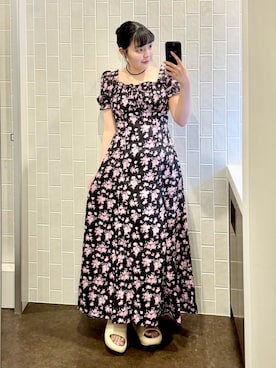 「Dr. Martens（ドクターマーチン）のDr. Martens/ドクターマーチン MATTISON スライド サンダル 41108650（サンダル、ピンク系）」を使った、もかさん（レディース・159cm）の夏コーディネート