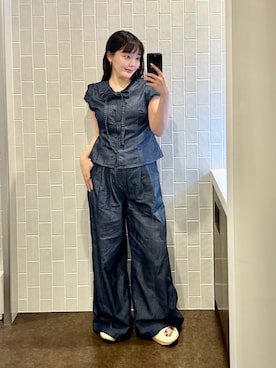 「Dr. Martens（ドクターマーチン）のアイテム（サンダル、ブラック系）」を使った、もかさん（レディース・159cm）の夏コーディネート