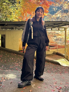 「アイテム（ジャージ）」を使った、もかさん（レディース・159cm）の冬コーディネート