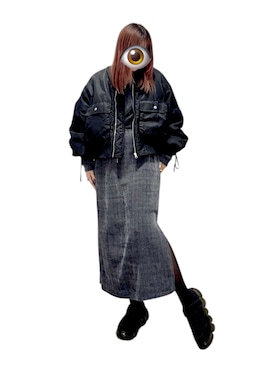 「アイテム（MA-1）」を使った、もかさん（レディース・159cm）の冬コーディネート