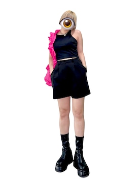 「アイテム（トートバッグ）」を使った、もかさん（レディース・158cm）の夏コーディネート
