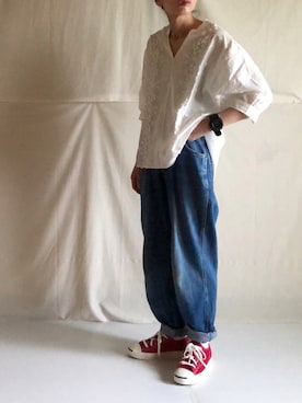 「Cozyyoung（コージーヤング）のアイテム」を使った、はなこさん（レディース・160cm）の夏コーディネート