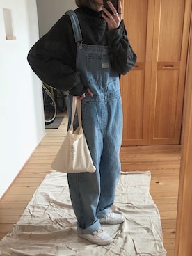 「Levi's（リーバイス）のVINTAGE オーバーオール THE SHINING（サロペット/オーバーオール）」を使った、はなこさん（レディース・160cm）の春コーディネート