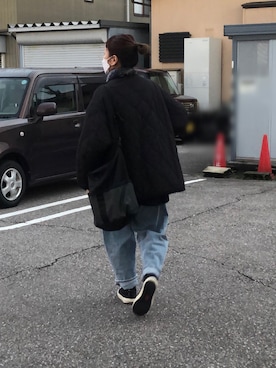 「ECRIRE（エクリール）のアイテム（ノーカラージャケット）」を使った、はなこさん（レディース・160cm）の冬コーディネート