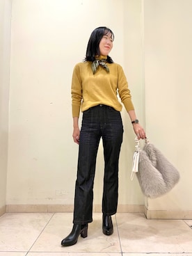 「マスタードイエロー」｜imai＊さん（レディース・161cm）の秋コーディネート