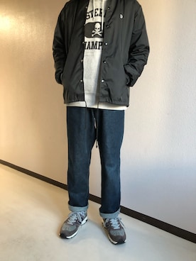 「UNDERCOVER（アンダーカバー）のアイテム（ナイロンジャケット）」を使った、h299hiroさん（メンズ・174cm）の秋コーディネート