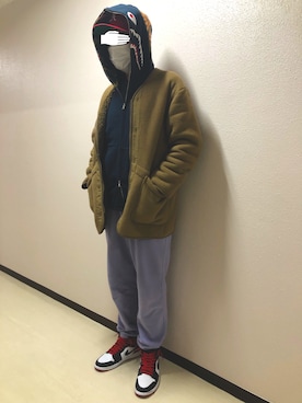 「GAP（ギャップ）のアイテム（スウェットパンツ）」を使った、h299hiroさん（メンズ・174cm）の春コーディネート