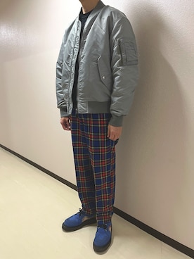 「Ameri（アメリ）のアイテム（スウェット）」を使った、h299hiroさん（メンズ・174cm）の冬コーディネート