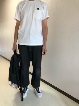 「VISVIM（ビズビム）のアイテム（バッグ）」を使った、h299hiroさん（メンズ・174cm）の夏コーディネート