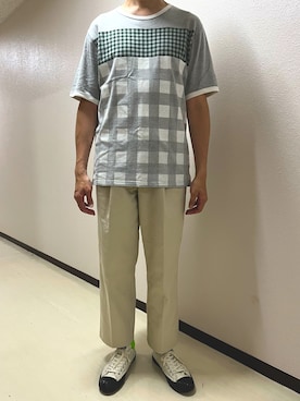 「NEAT（ニート）のアイテム（チノパンツ）」を使った、h299hiroさん（メンズ・174cm）の夏コーディネート