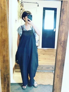 「antiqua」｜「アイテム（オールインワン・サロペット）」を使った、aoiさん（レディース・159cm）の夏コーディネート