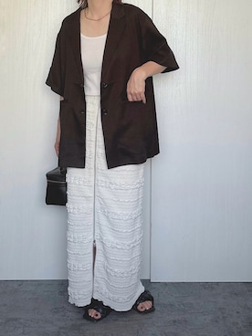 「tiptop（ティップトップ）のアイテム（テーラードジャケット）」を使った、Chisato  さん（レディース・158cm）の夏コーディネート