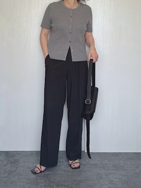 「UNIQLO（ユニクロ）のアイテム（カーディガン/ボレロ、グレー系）」を使った、Chisato  さん（レディース・158cm）の春コーディネート
