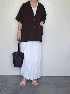 「tiptop（ティップトップ）のアイテム（テーラードジャケット）」を使った、Chisato  さん（レディース・158cm）の夏コーディネート