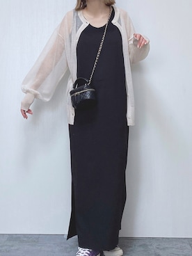 「Chaco closet（チャコ クローゼット）のアイテム（カーディガン/ボレロ）」を使った、Chisato  さん（レディース・158cm）の春コーディネート