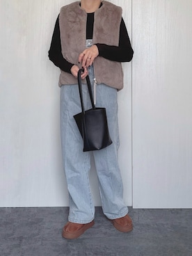 「アイテム（サロペット/オーバーオール）」を使った、Chisato  さん（レディース・158cm）の冬コーディネート