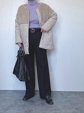 「libelle more（リベル モア）のアイテム（その他アウター）」を使った、Chisato  さん（レディース・158cm）の冬コーディネート