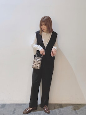 「セットアイテム」｜「アイテム（オールインワン・サロペット）」を使った、Chisato  さん（レディース・157cm）の秋コーディネート