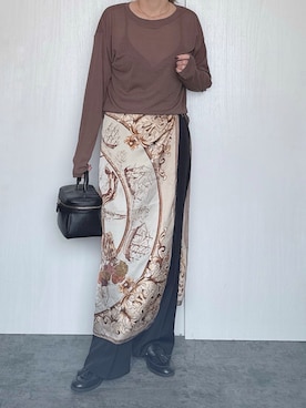 「アイテム（バンダナ/スカーフ）」を使った、Chisato  さん（レディース・158cm）の秋コーディネート