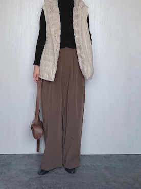 「レディースファッション」｜「アイテム（スラックス）」を使った、Chisato  さん（レディース・158cm）の秋コーディネート