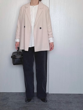 「JUNOAH（ジュノア）のアイテム（セットアップ）」を使った、Chisato  さん（レディース・158cm）の春コーディネート