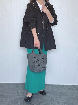 「ママファッション」｜「アイテム（ナイロンジャケット）」を使った、Chisato  さん（レディース・158cm）の春コーディネート