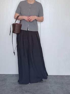 「UNIQLO（ユニクロ）のアイテム（カーディガン/ボレロ、グレー系）」を使った、Chisato  さん（レディース・158cm）の春コーディネート