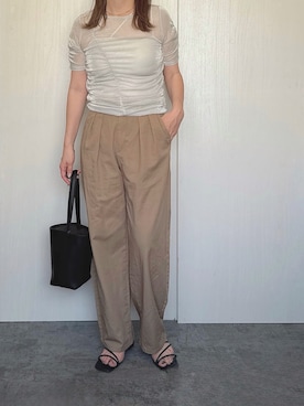 「アイテム（チノパンツ）」を使った、Chisato  さん（レディース・158cm）の夏コーディネート