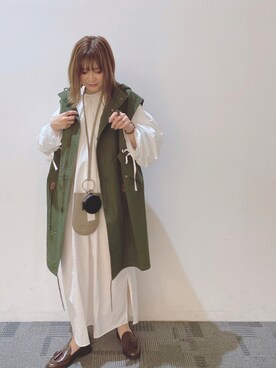 「ベスト×ワンピース」｜Chisato  さん（レディース・157cm）の秋コーディネート