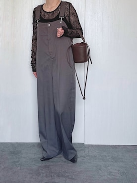 「ayakobagのアイテム（トートバッグ、ブラウン系）」を使った、Chisato  さん（レディース・158cm）の春コーディネート