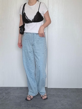 「georgeinqのアイテム（バッグ、ブラック系）」を使った、Chisato  さん（レディース・158cm）の夏コーディネート