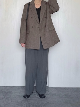 「おじさんコーデ」｜Chisato  さん（レディース・158cm）の秋コーディネート