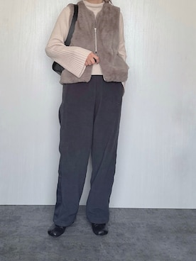 「アイテム（ベスト）」を使った、Chisato  さん（レディース・158cm）の冬コーディネート