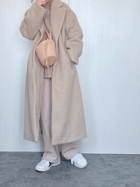 「GeeRA（ジーラ）のアイテム（チェスターコート）」を使った、Chisato  さん（レディース・158cm）の冬コーディネート