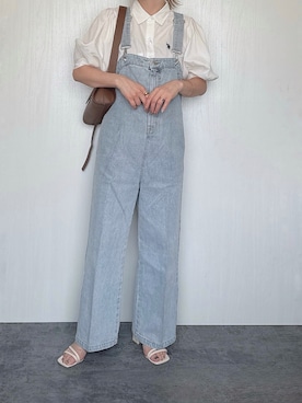 「アイテム（オールインワン・サロペット、ブルー系）」を使った、Chisato  さん（レディース・158cm）の夏コーディネート
