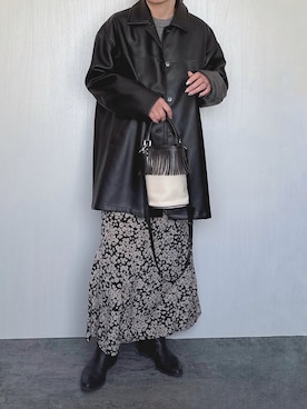 「Anss.me（アンスミー）のアイテム（その他アウター）」を使った、Chisato  さん（レディース・158cm）の冬コーディネート