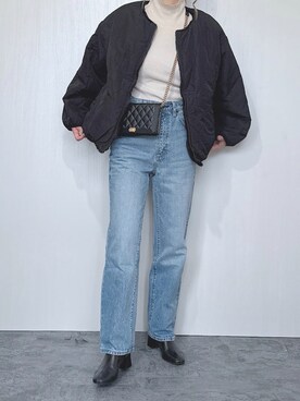 「libelle more（リベル モア）のアイテム（ブルゾン）」を使った、Chisato  さん（レディース・158cm）の冬コーディネート