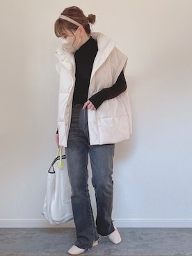 「YOUNG&OLSEN The DRYGOODS STORE（ヤングアンドオルセン）の【YOUNG & OLSEN】 CANVAS CARRYALL TOTE（トートバッグ）」を使った、Chisato  さん（レディース・158cm）の冬コーディネート