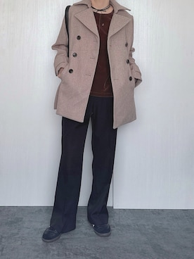 「アイテム（ピーコート）」を使った、Chisato  さん（レディース・158cm）の秋コーディネート