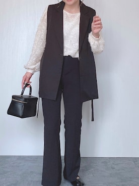 「LAUIR（ラウアー）のアイテム（シャツ/ブラウス）」を使った、Chisato  さん（レディース・158cm）の春コーディネート