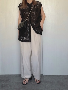 「CIAOPANIC TYPY（チャオパニックティピー）のアイテム（ベスト）」を使った、Chisato  さん（レディース・158cm）の夏コーディネート