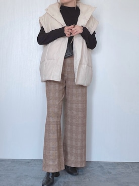 「ANGIE（アンジー）のアイテム（ダウンジャケット/コート）」を使った、Chisato  さん（レディース・158cm）の秋コーディネート